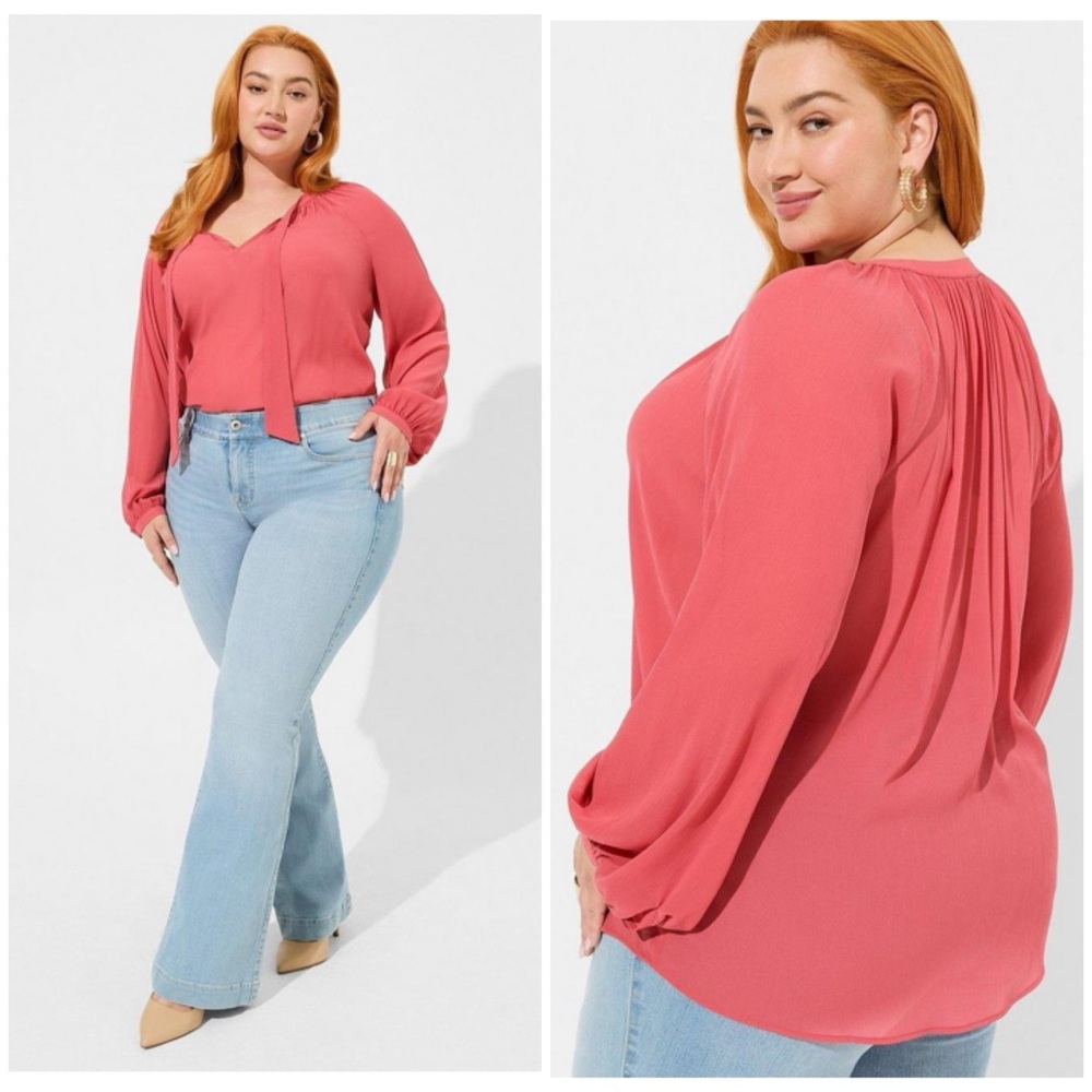 #m New Torrid chiffon tie front blouse